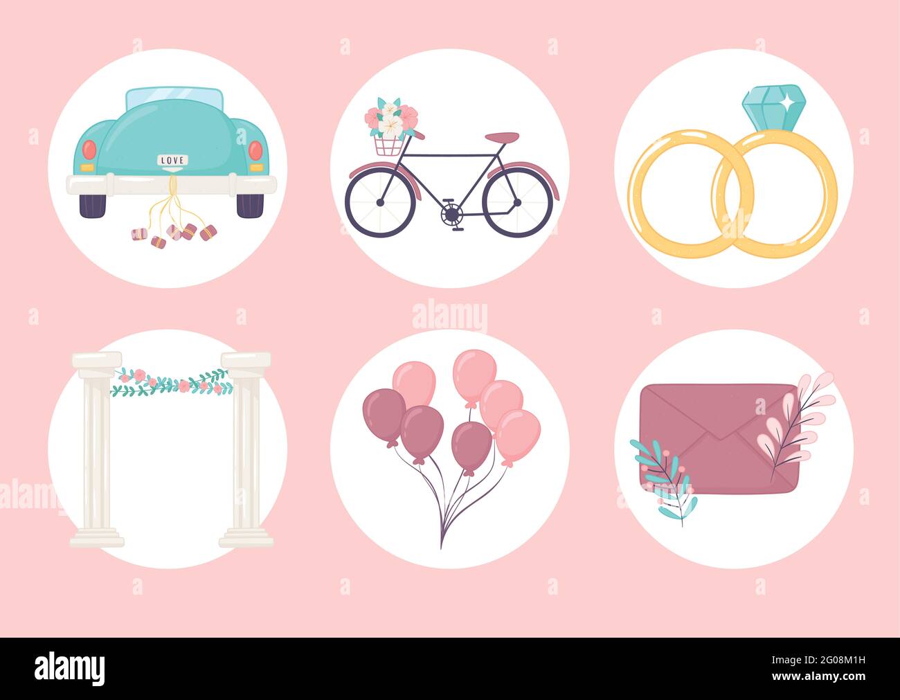 Wedding rings icons set Stock Vector Images - Alamy