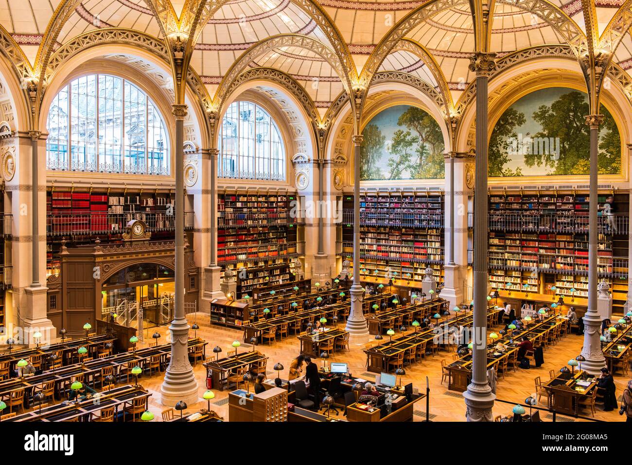 FRANCE. PARIS (2TH DISTRICT). NATIONAL LIBRARY OF FRANCE (BNF). SITE RICHELIEU. SALLE LABROUSTE (2016, SPACES RENOVATED BY VIRGINIE BREGAL AND BRUNO G Stock Photo