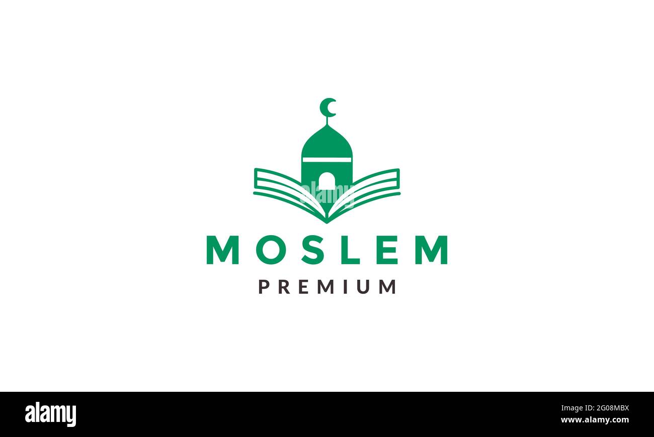 Quran With Dome Mosque Logo Symbol Vector Icon Illustration Graphic