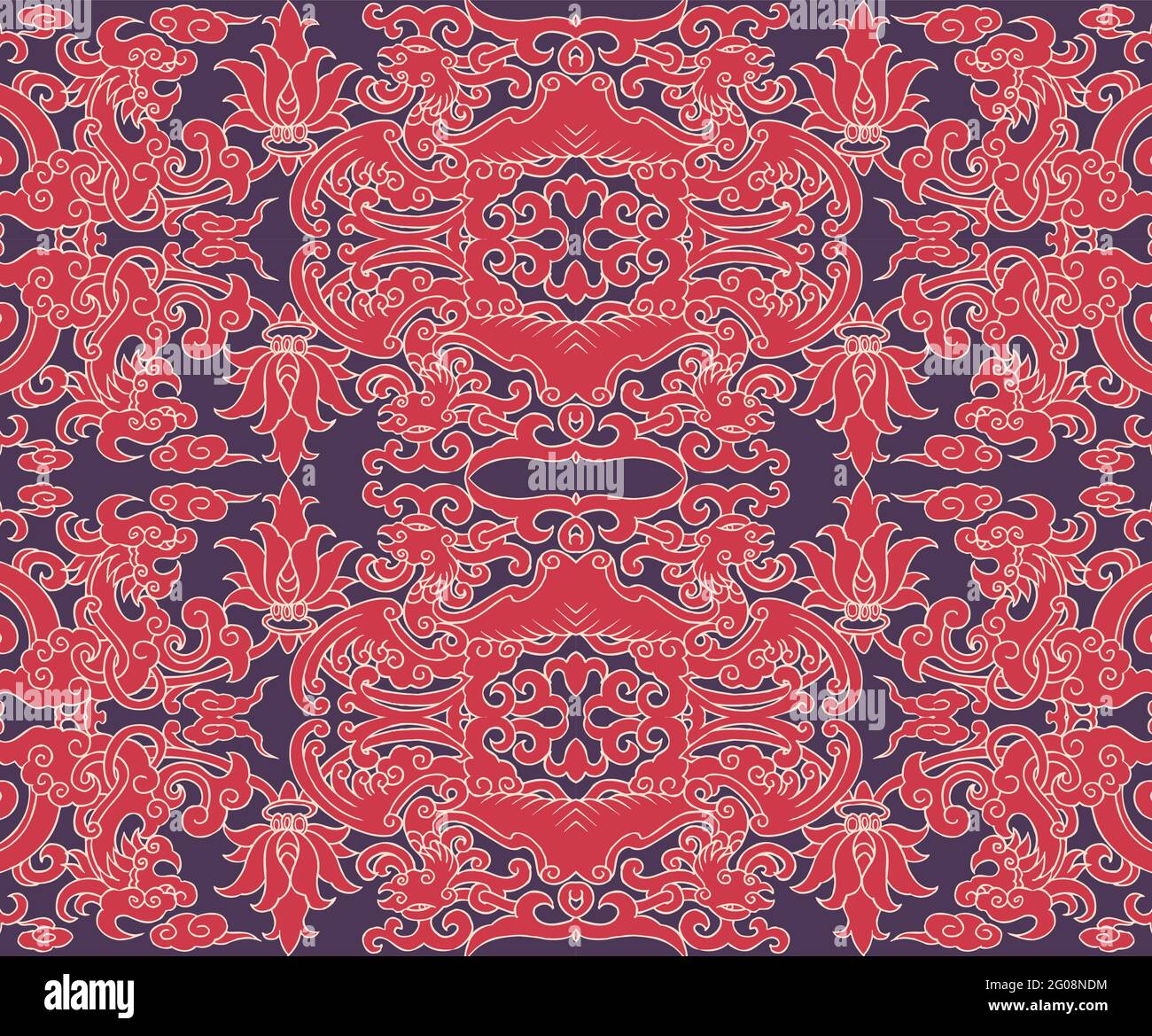 Seamless Oriental Vector Pattern. Traditional floral pattern for fabric ...