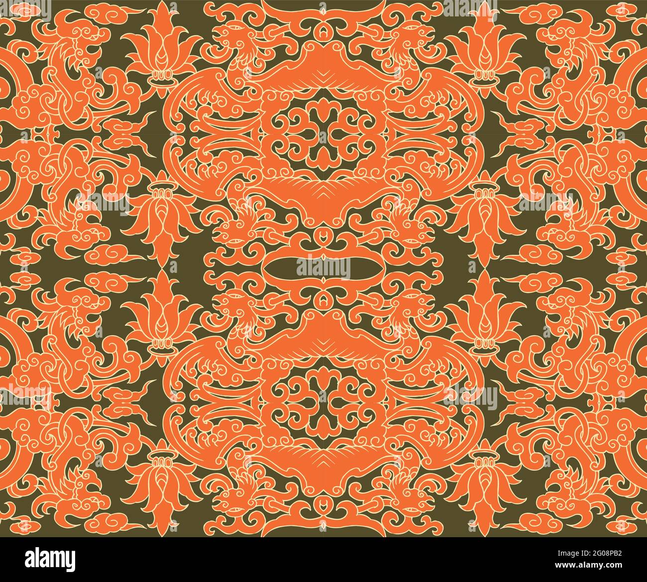 Seamless Oriental Vector Pattern. Traditional floral pattern for fabric ...