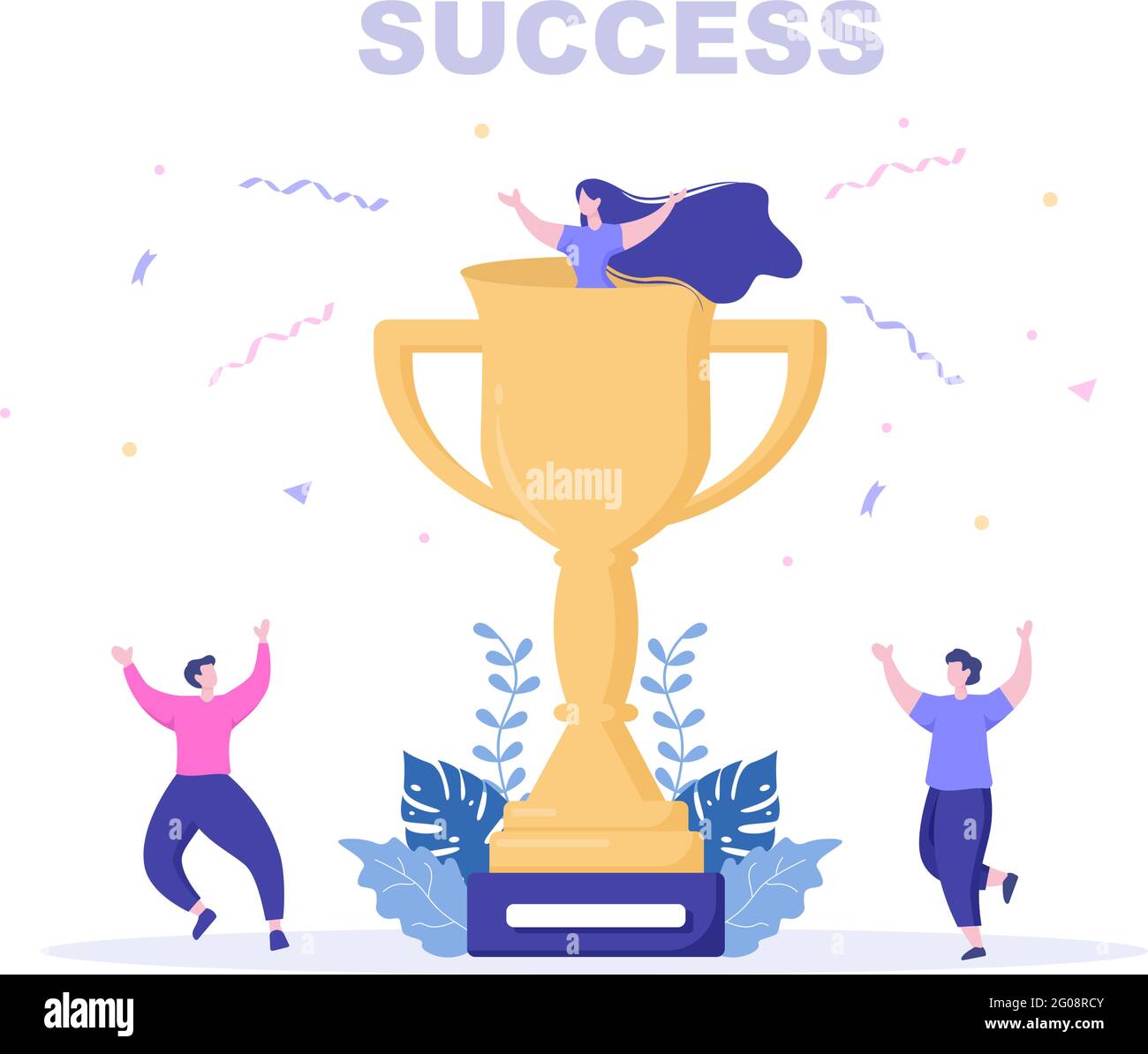 Success Vector Illustration Of Achieving Vision, Goal, Planning, Target ...