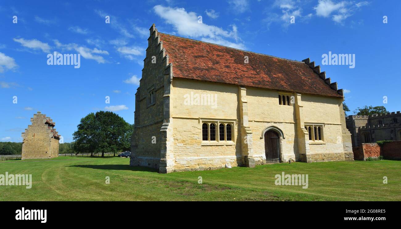 Willington Stables and Dovecot on a sunny day. Stock Photo