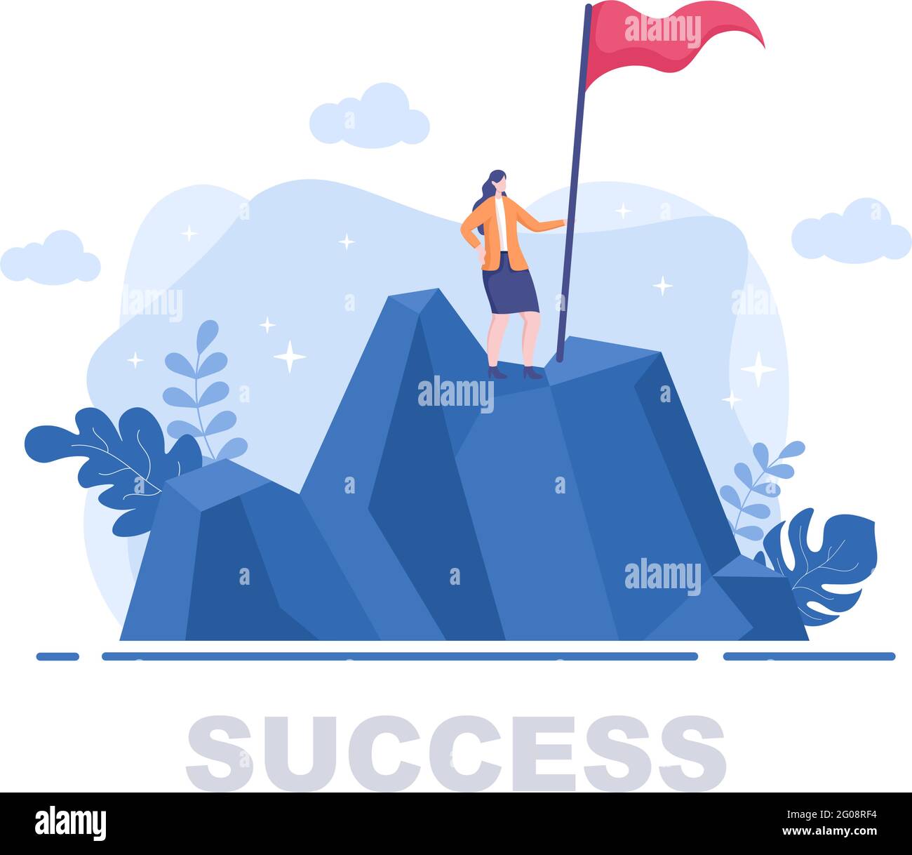 Success Vector Illustration Of Achieving Vision, Goal, Planning, Target ...