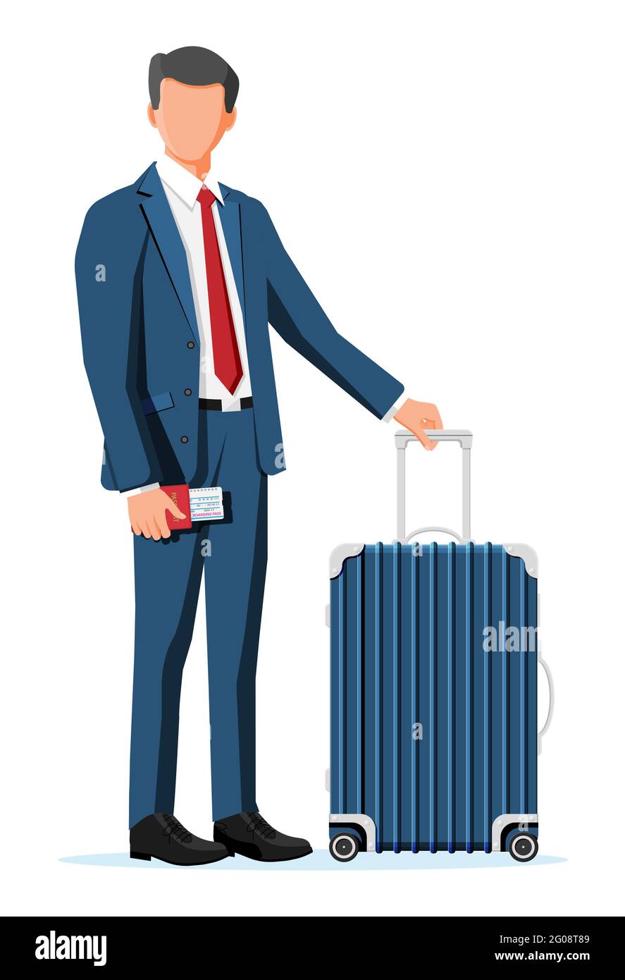 Man With Travel Bag. Tourist With Suitcase Stock Vector Image & Art - Alamy