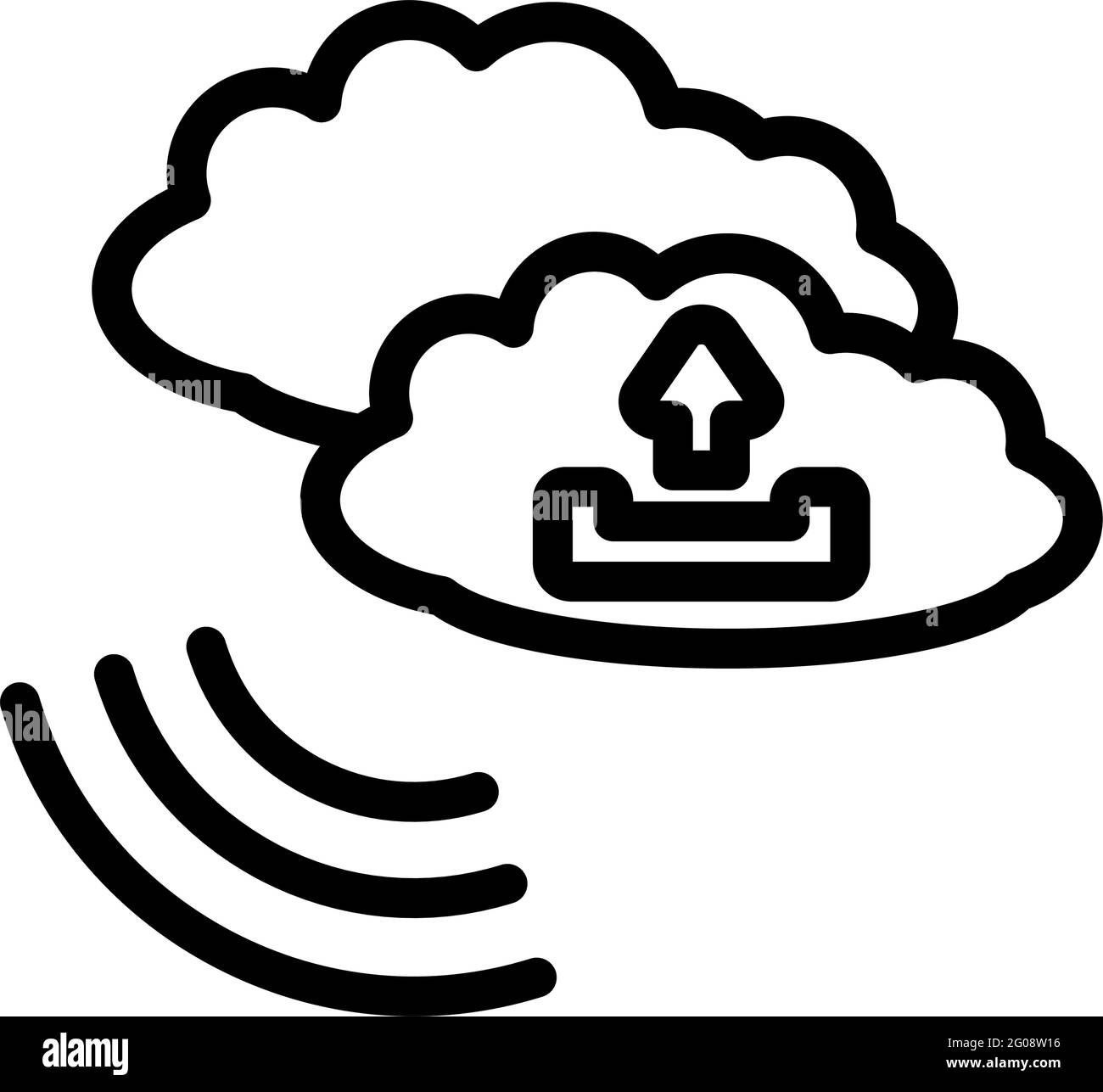 Cloud Upload Icon. Editable Bold Outline Design. Vector Illustration ...