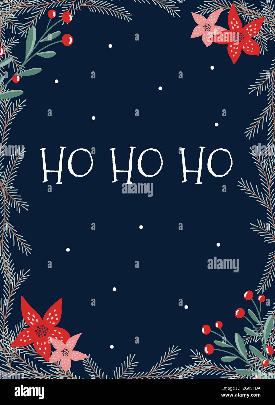 Bright Christmas card with congratulations. Preparing to celebrate Christmas. Vector illustration Stock Vector