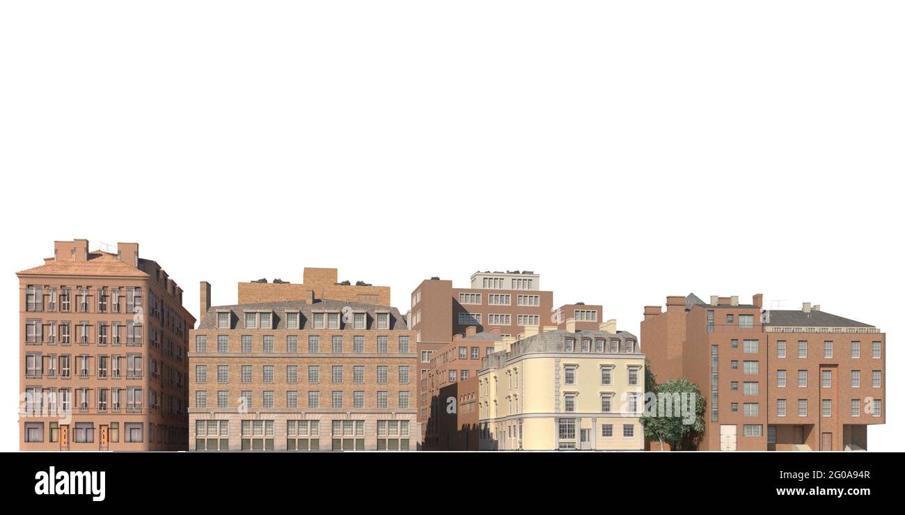 3D illustration cityscape isolated on white background Stock Photo - Alamy