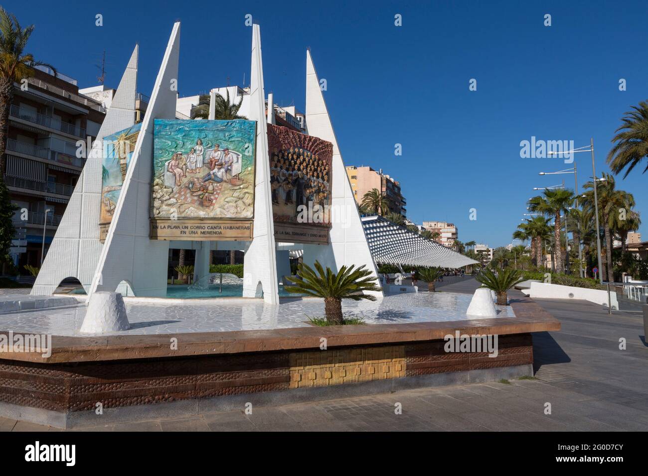 In the Paseo de Vista Alegre Monument to the Habaneras, a tribute to the Habaneras festival that is held every year in July, and which is a Contest of Stock Photo