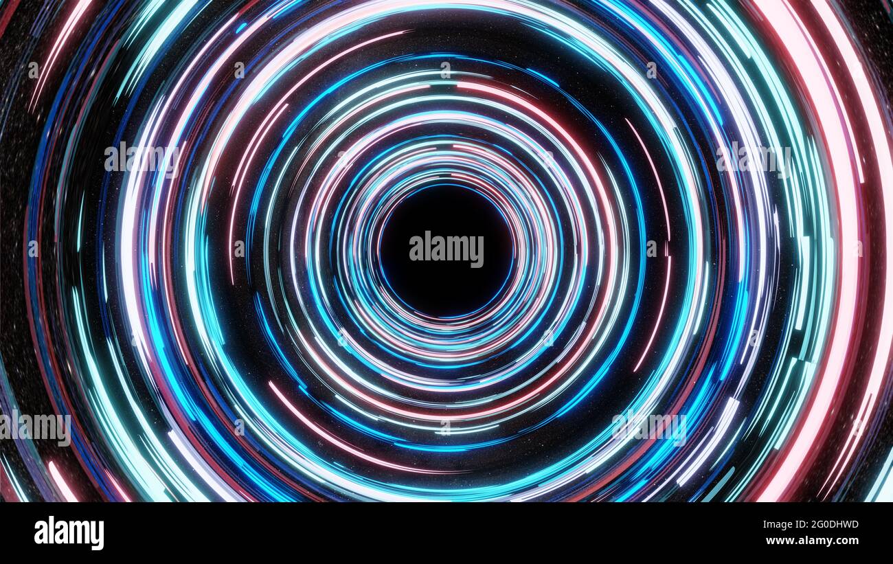 Abstract Neon Background Glowing Spiral With Starfield Stock Photo Alamy