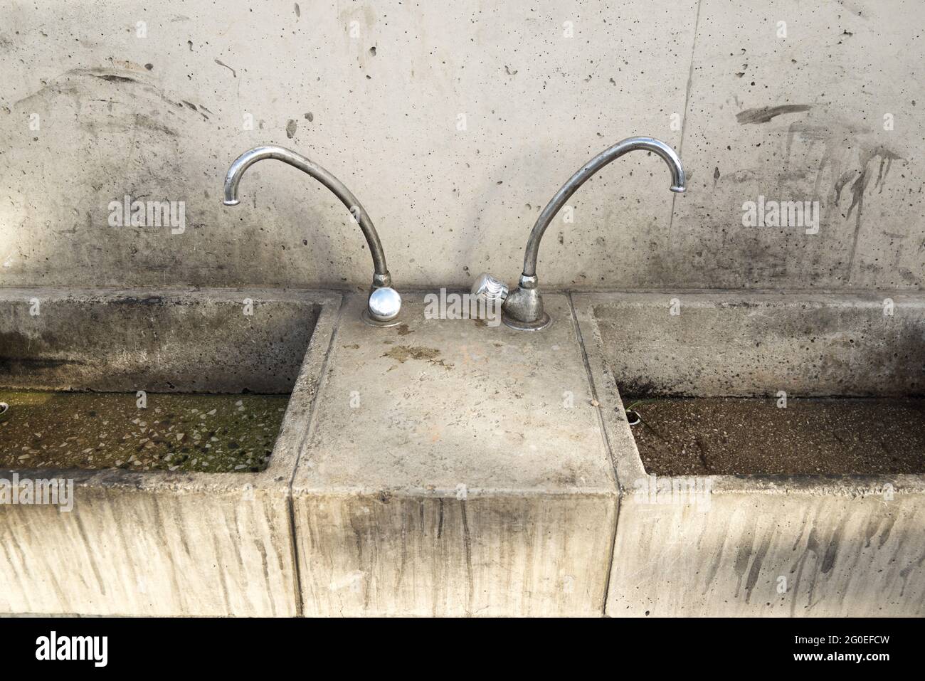 Faucets and ponds in a picnic area. Stock Photo