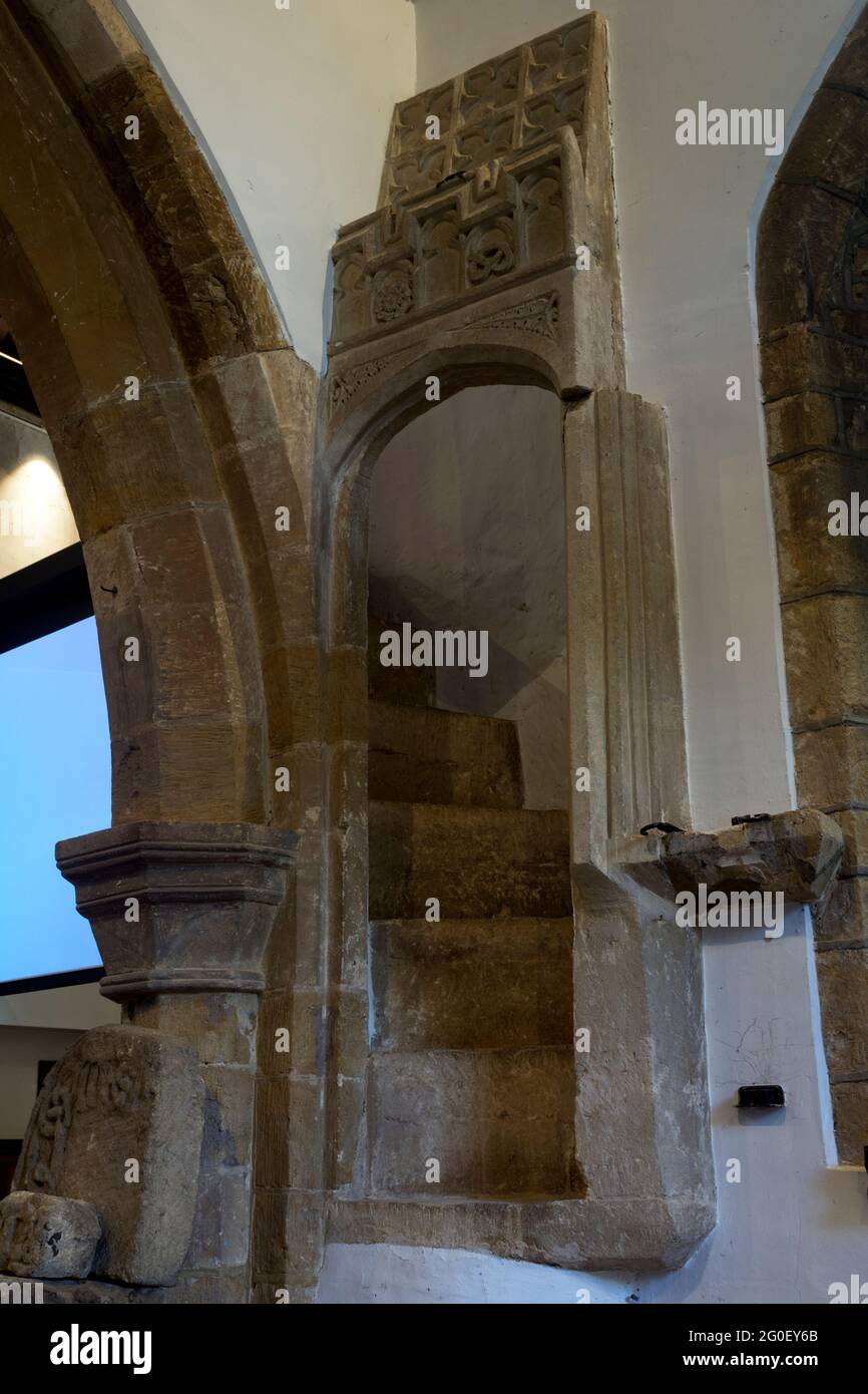 An old stairway in St. Giles Church, Desborough, Northamptonshire