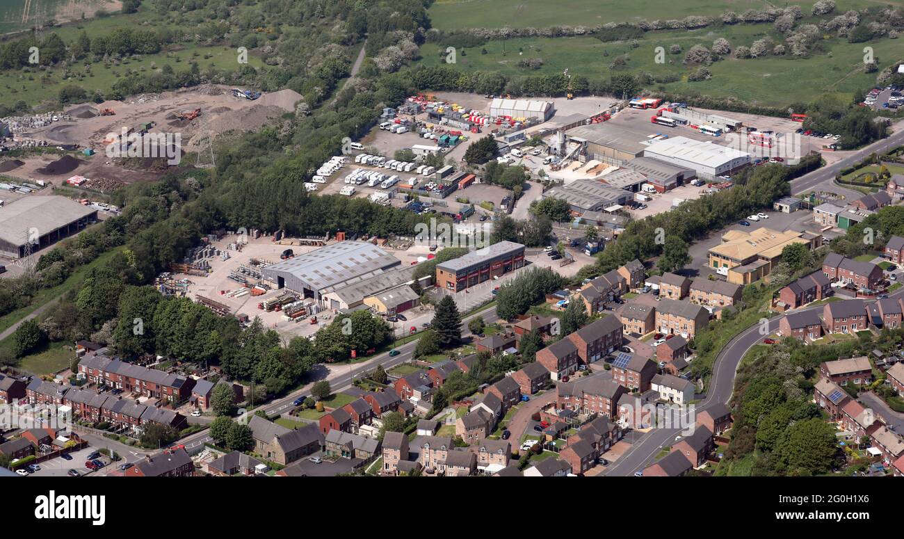 aerial view of Wakefield Road Industrial Estate, Barnsley, South Yorkshire Stock Photo