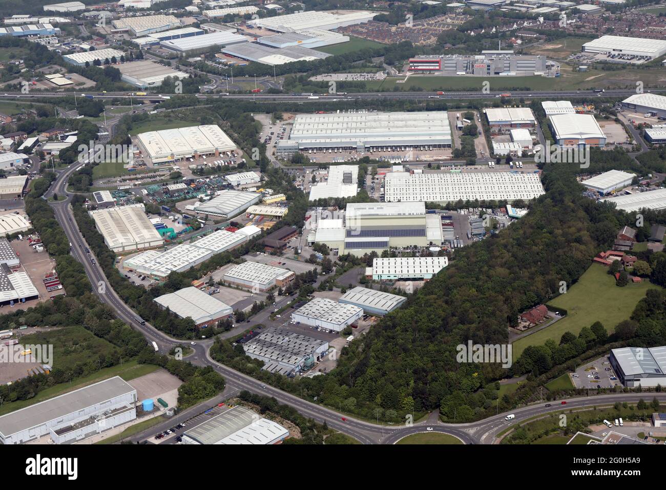 aerial view of Normanton industrial estate near Wakefield, West