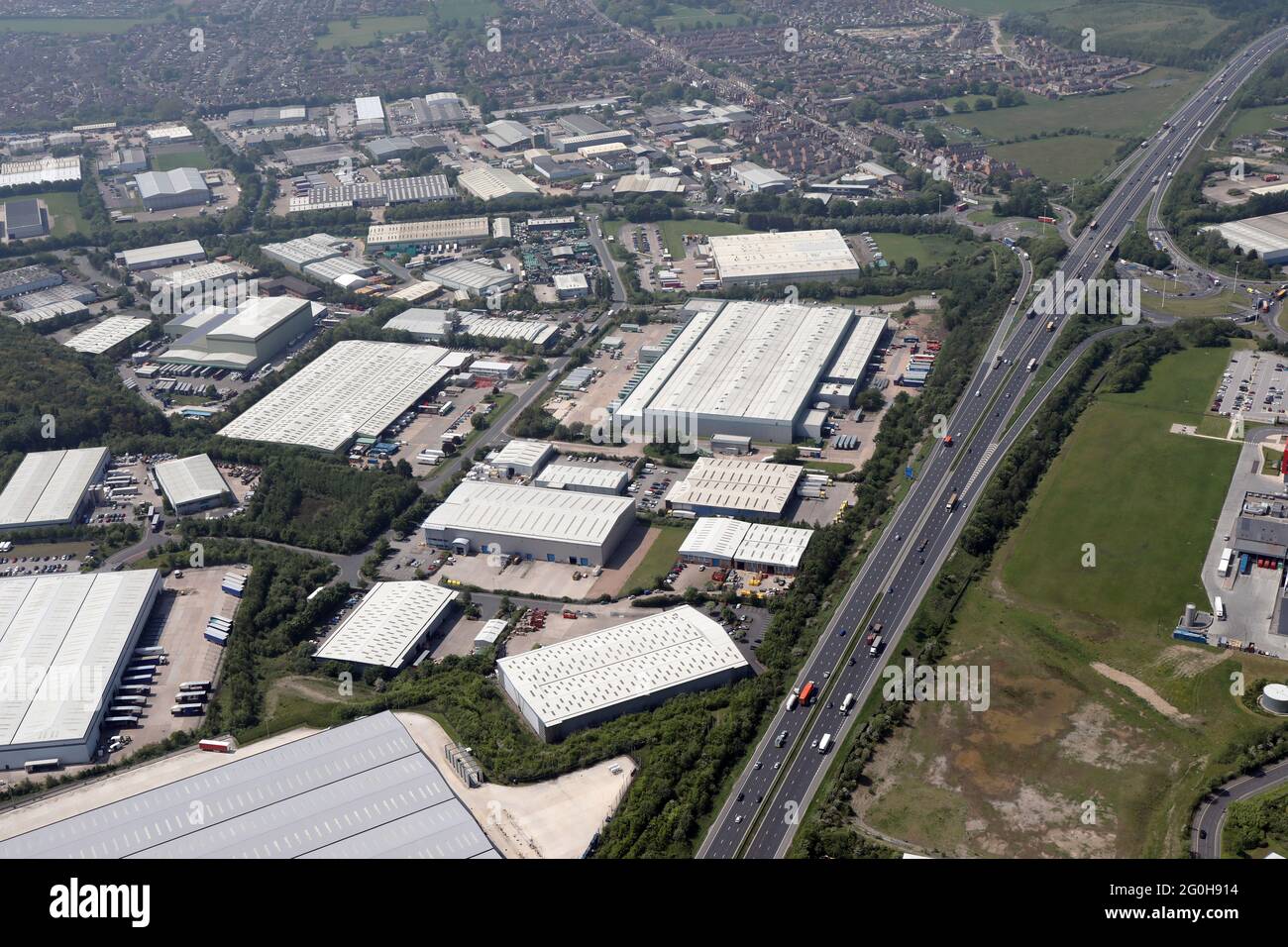 aerial view of Normanton industrial estate near Wakefield, West