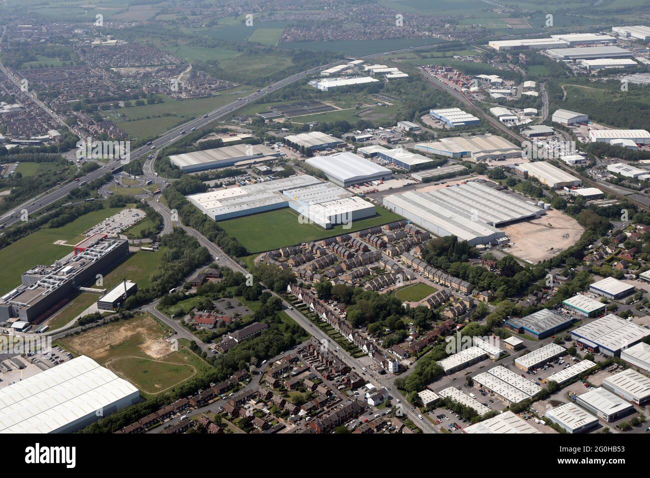aerial view of Normanton industrial estate near Wakefield, West