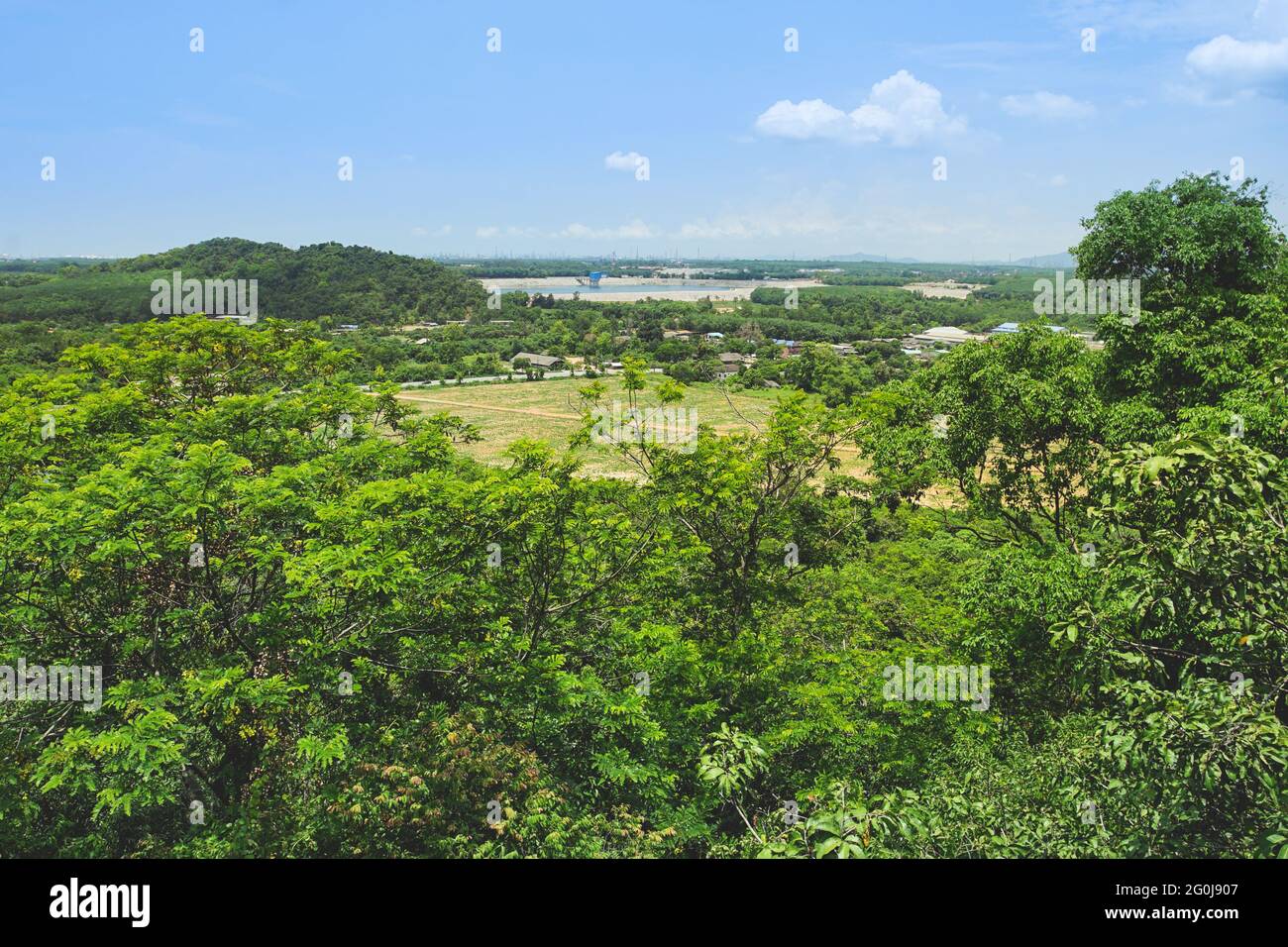 Beautiful scenery at Rayong city view point in Rayong province, Thailand. Stock Photo
