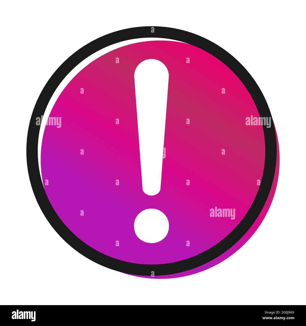 Exclamation mark flat design icon vector. Hazard warning attention sign ...
