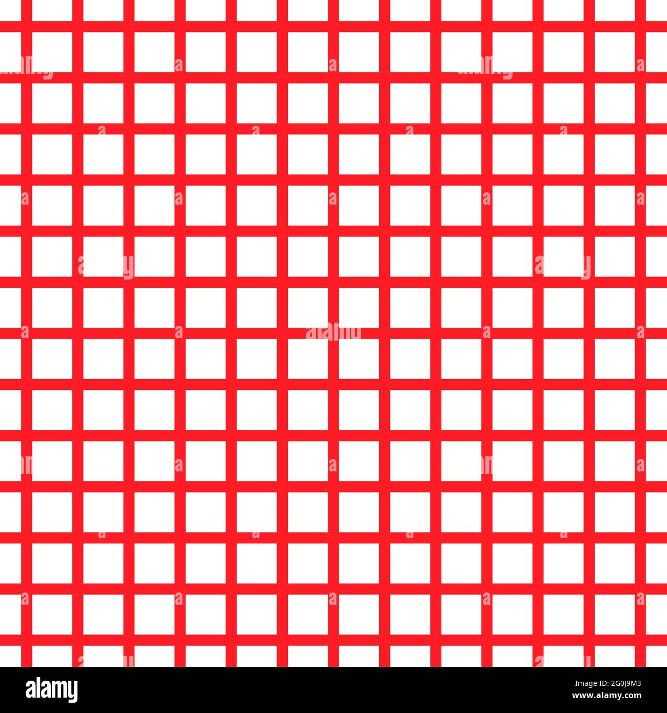 Seamless red and white cell grid striped isolated on white background ...