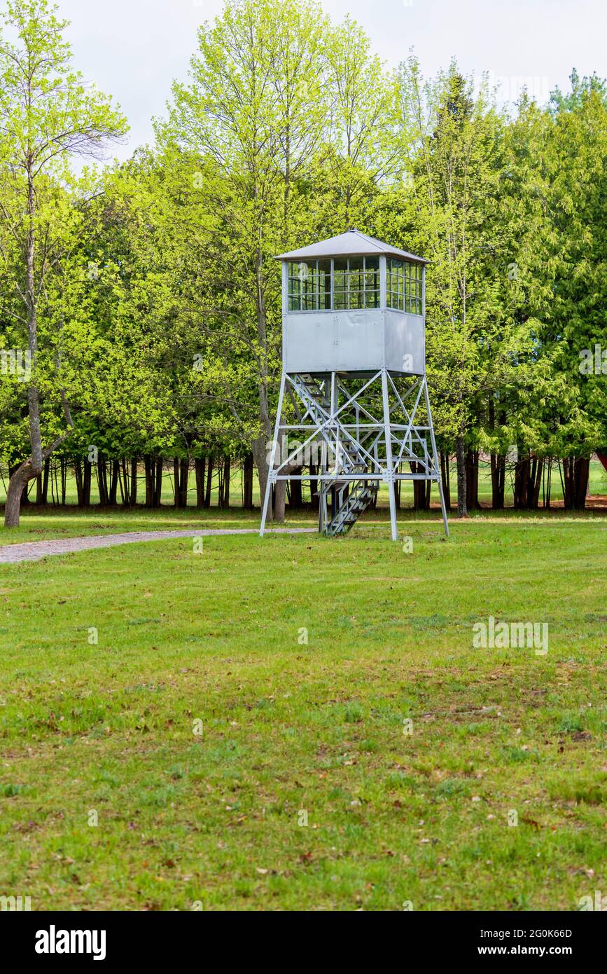 Hale forest fire watch tower at the CCC Museum at Higgins Lake Stock