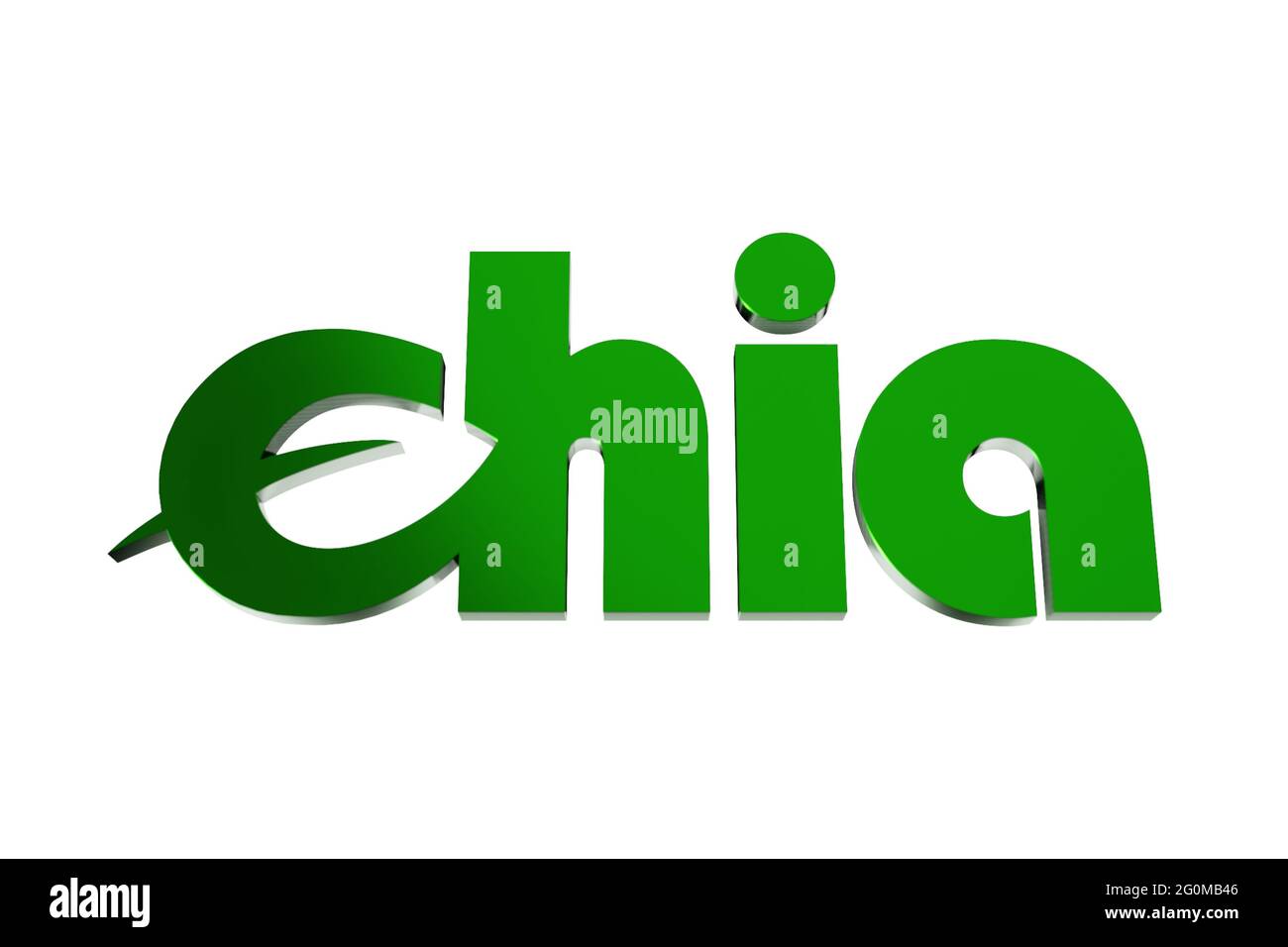 Green chia coin logo isolated on white background. Chia eco crypto  currency, 3D rendering Stock Photo - Alamy