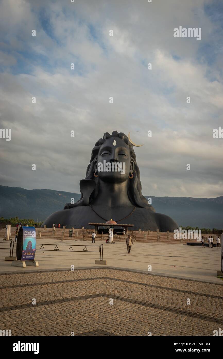 adiyogi shiva statue from unique different perspectives image is taken