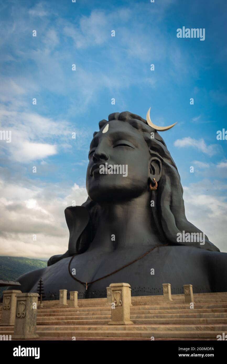 adiyogi shiva statue from unique different perspectives image is taken