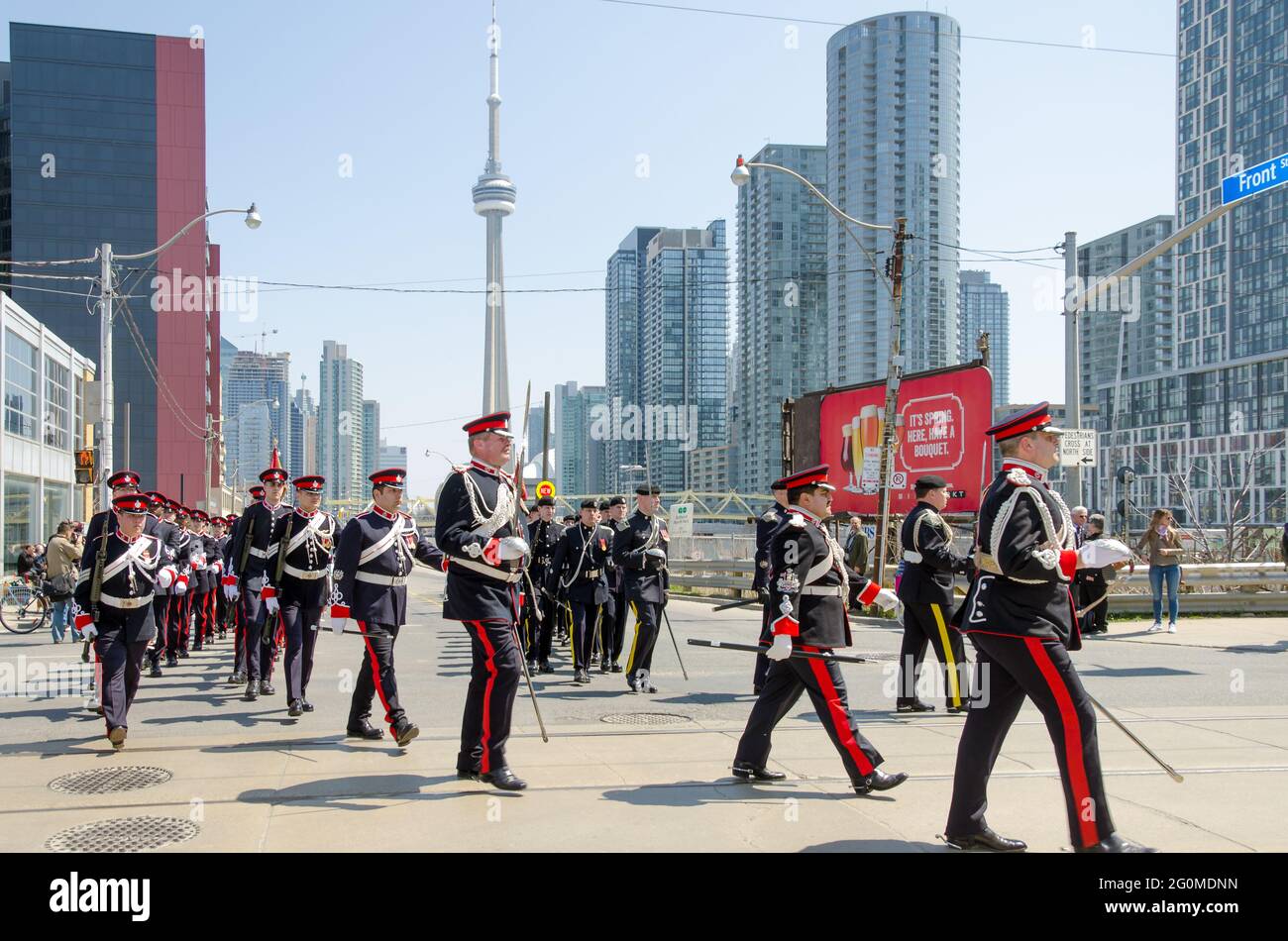Military Parade while the City of Toronto and the Canadian Armed Forces (CAF) commemorate the 200th anniversary of the Battle of York. Details of the Stock Photo