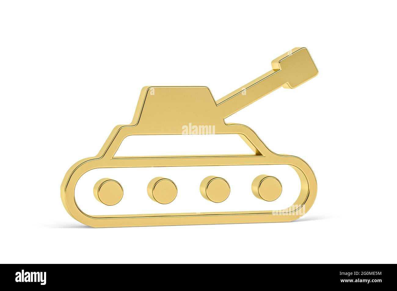 Golden 3d tank icon isolated on white background - 3D render Stock ...