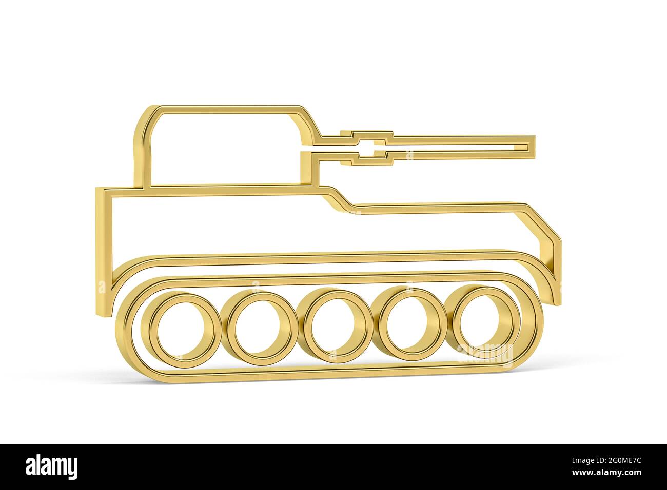 Golden 3d tank icon isolated on white background - 3D render Stock ...