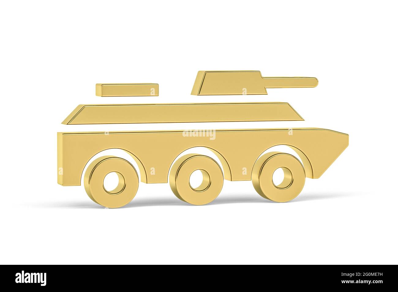 Golden 3d tank icon isolated on white background - 3D render Stock ...