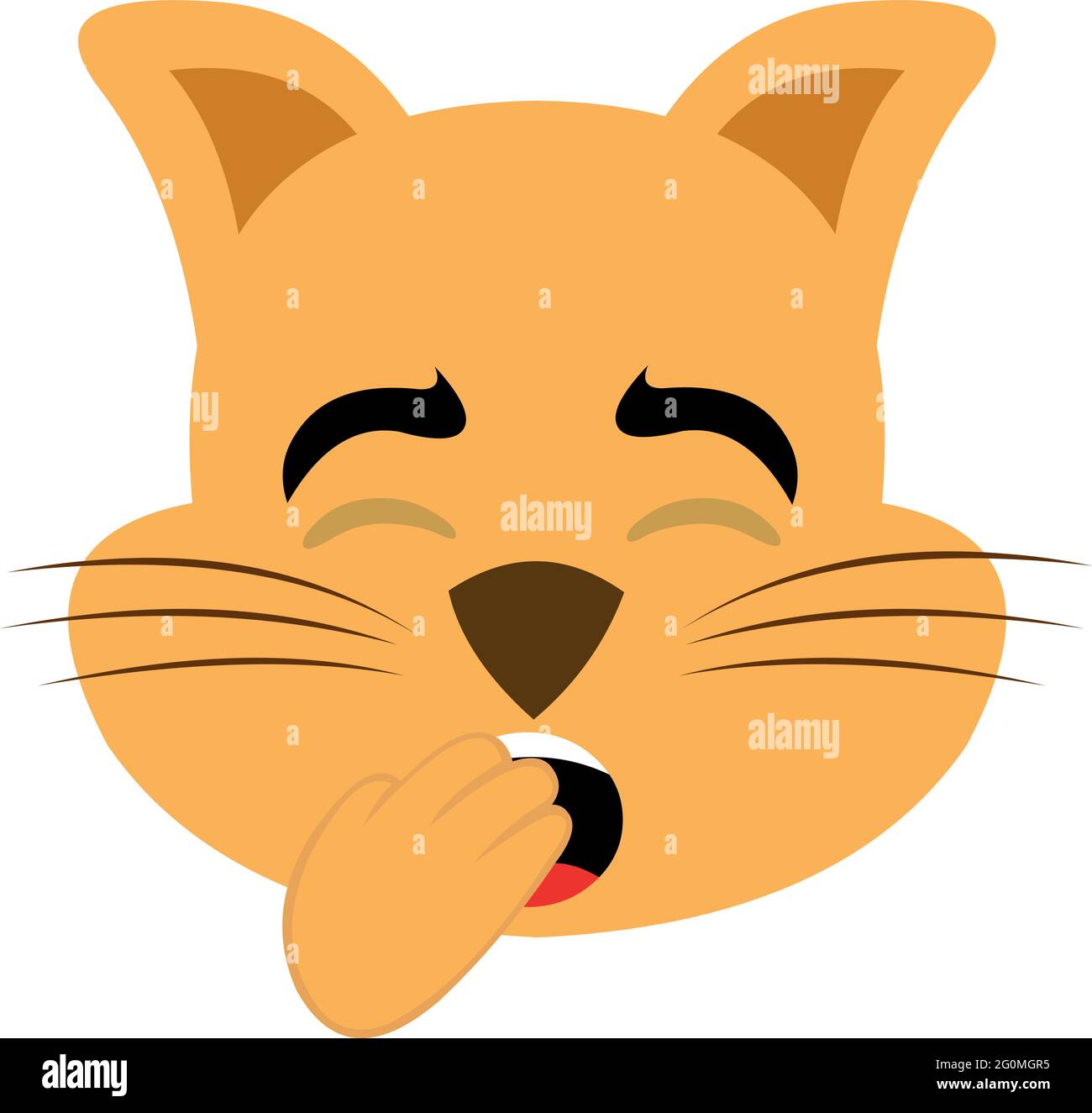 Vector emoticon illustration of the face of a cartoon cat yawning Stock  Vector Image & Art - Alamy