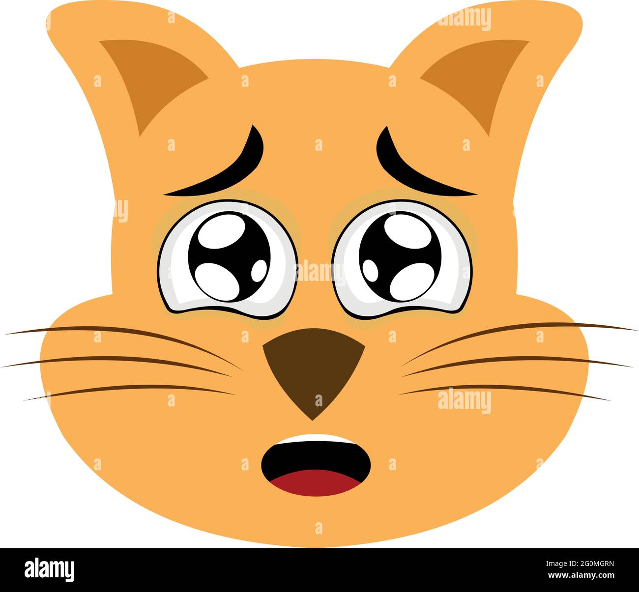 Vector emoticon illustration of a cartoon cat's face with a scared  expression Stock Vector Image & Art - Alamy