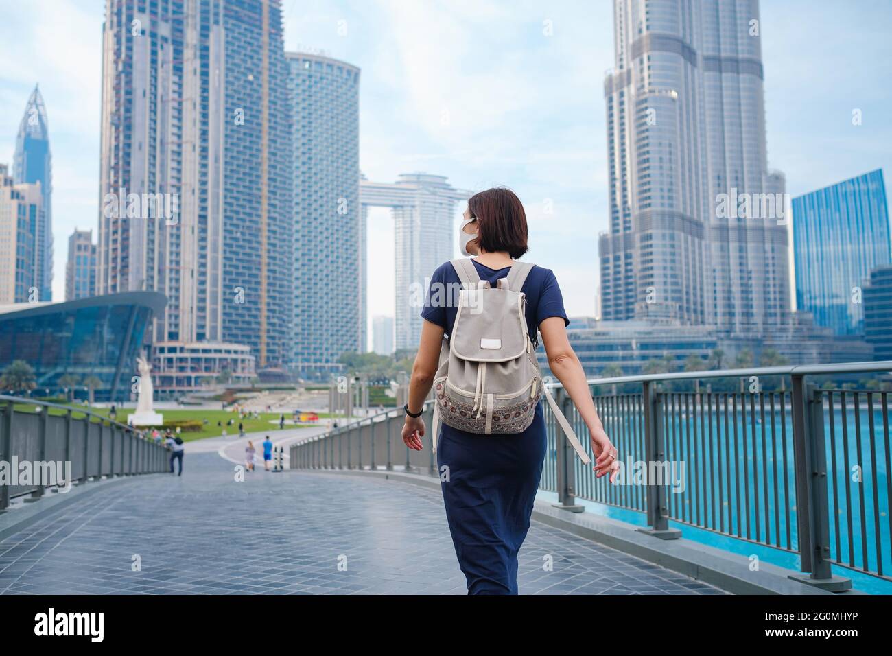 Young woman tourist walks promenade hi-res stock photography and images ...