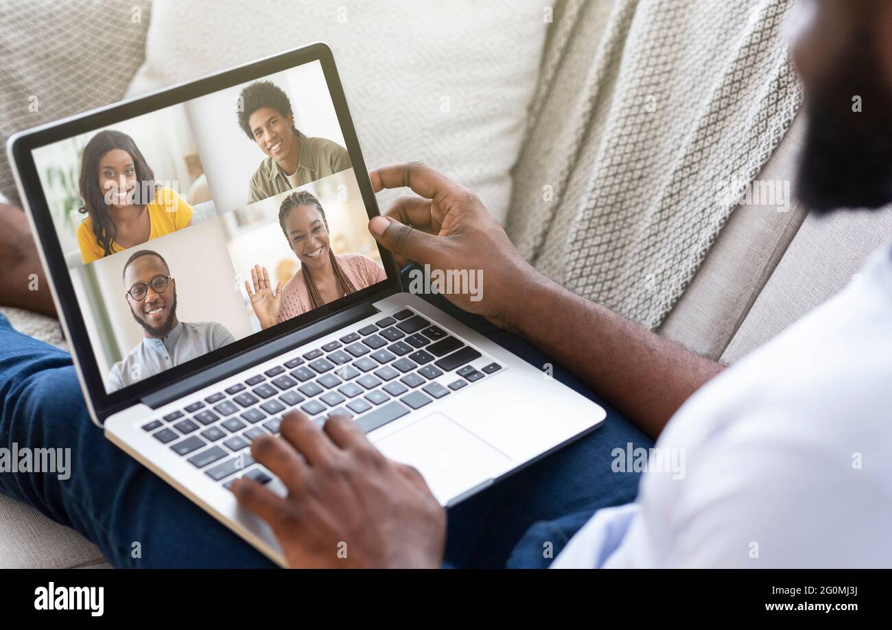 New normal, social distancing, online chat with friends, family and  colleagues Stock Photo - Alamy