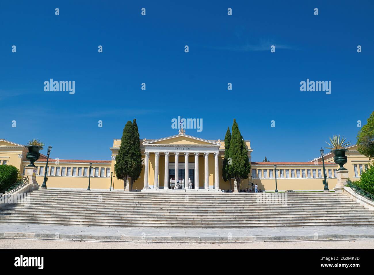 Zappeion Megaron is a part of national heritage of Greek civilization. Athens Greece, 5-20-2021 Stock Photo