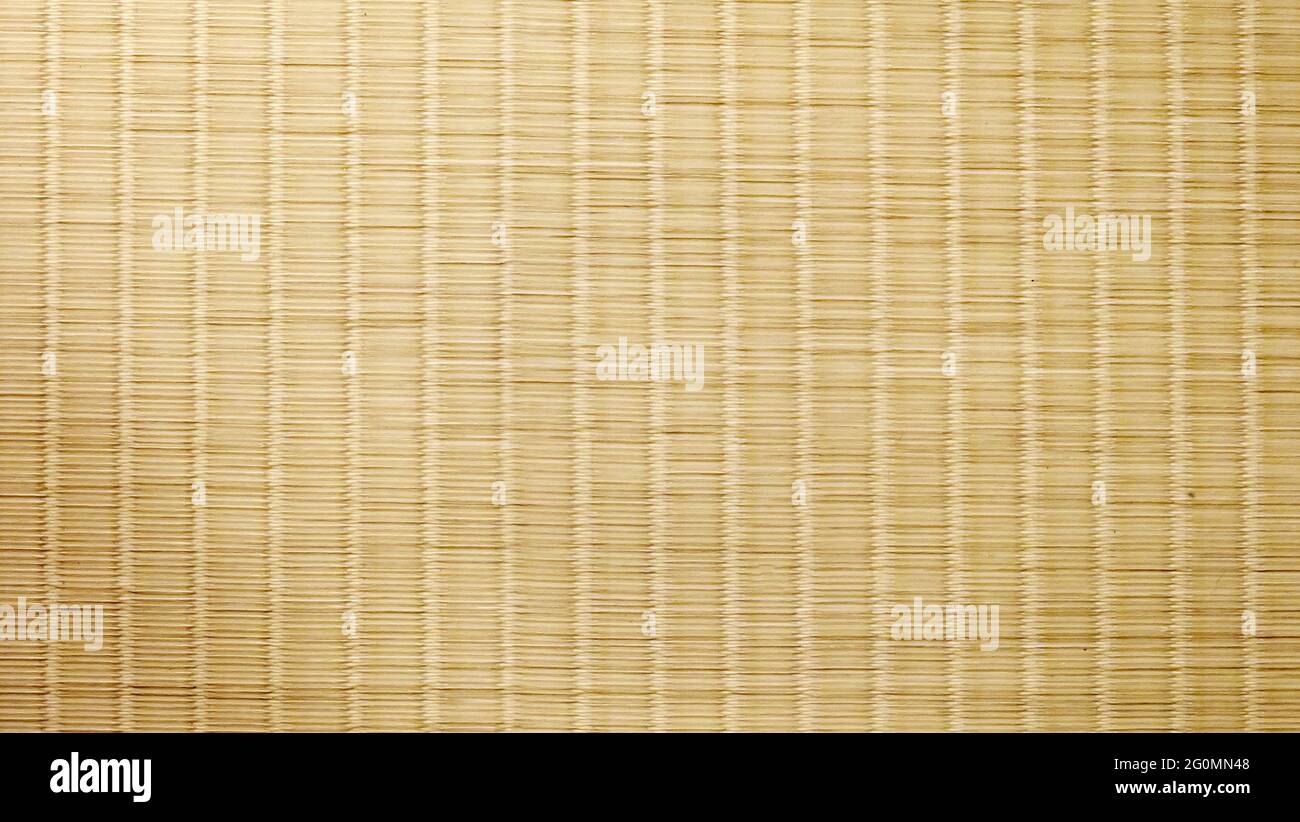 Texture of clean and new tatami mat, a type of flooring material in traditional Japanese-style rooms Stock Photo