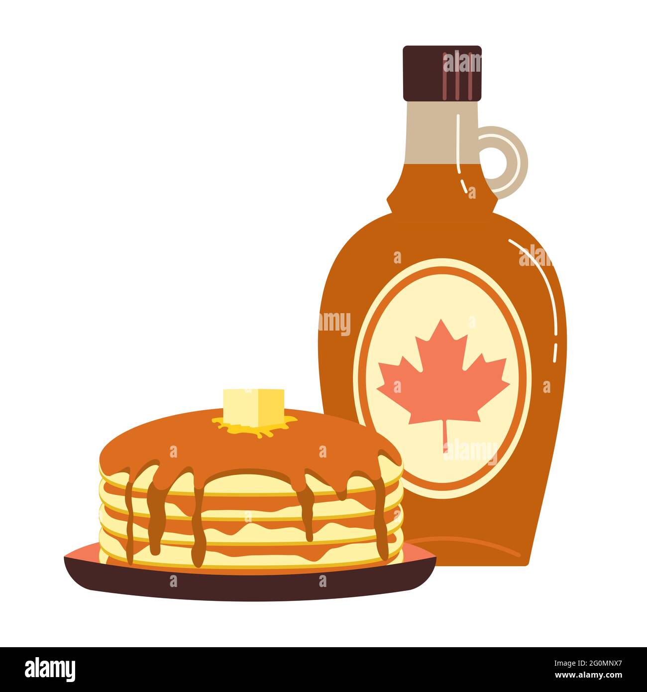 Maple syrup topping on pancakes Stock Vector Image & Art Alamy