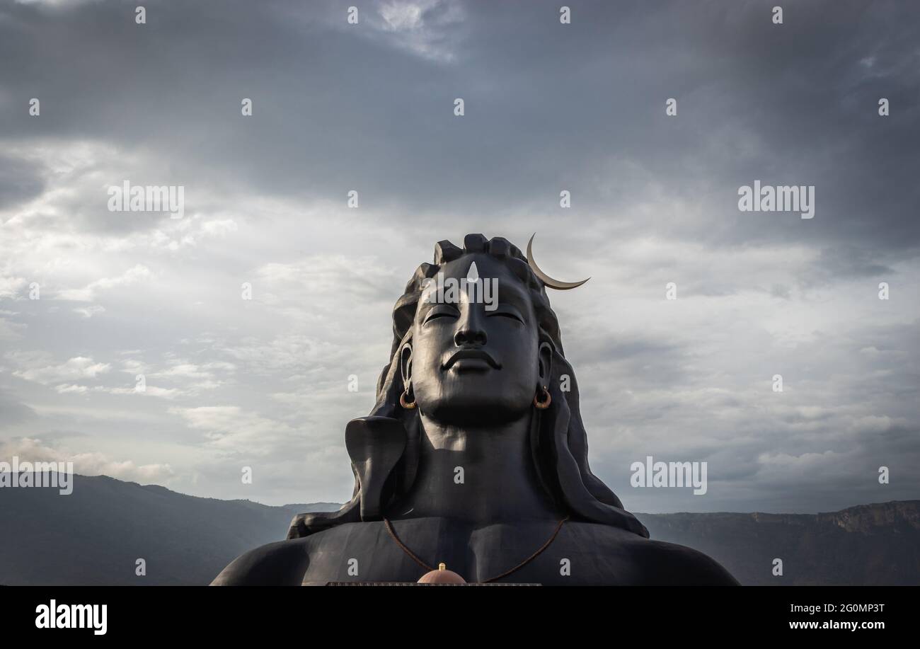 adiyogi lord shiva statue from unique different angles image is ...