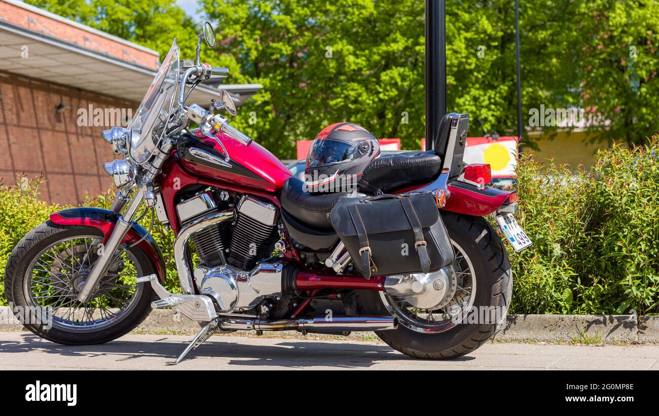 Floda, Sweden. June 1 2021: Suzuki Intruder motorcycle parked outdoors on a sunny summerday Stock Photo