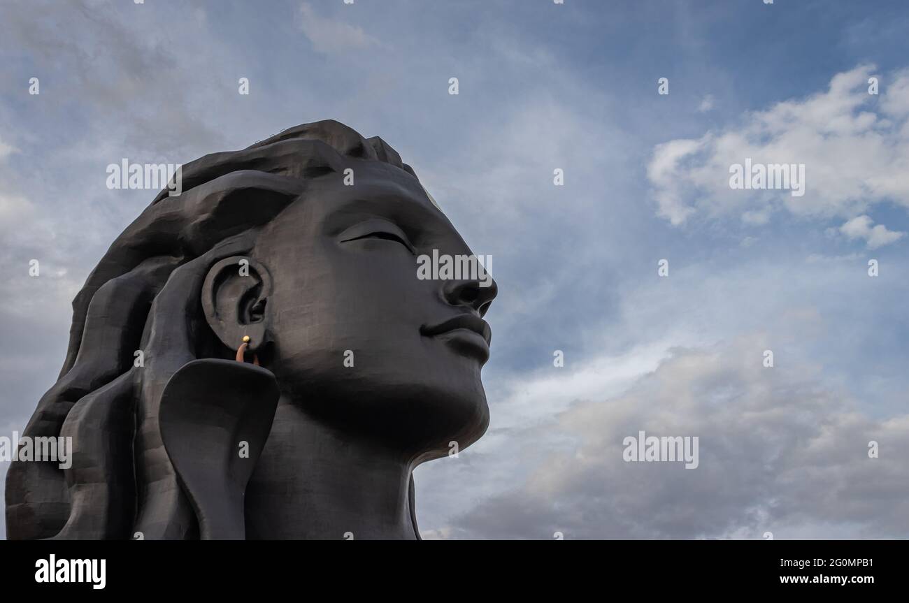 adiyogi lord shiva statue from unique different angles image is ...