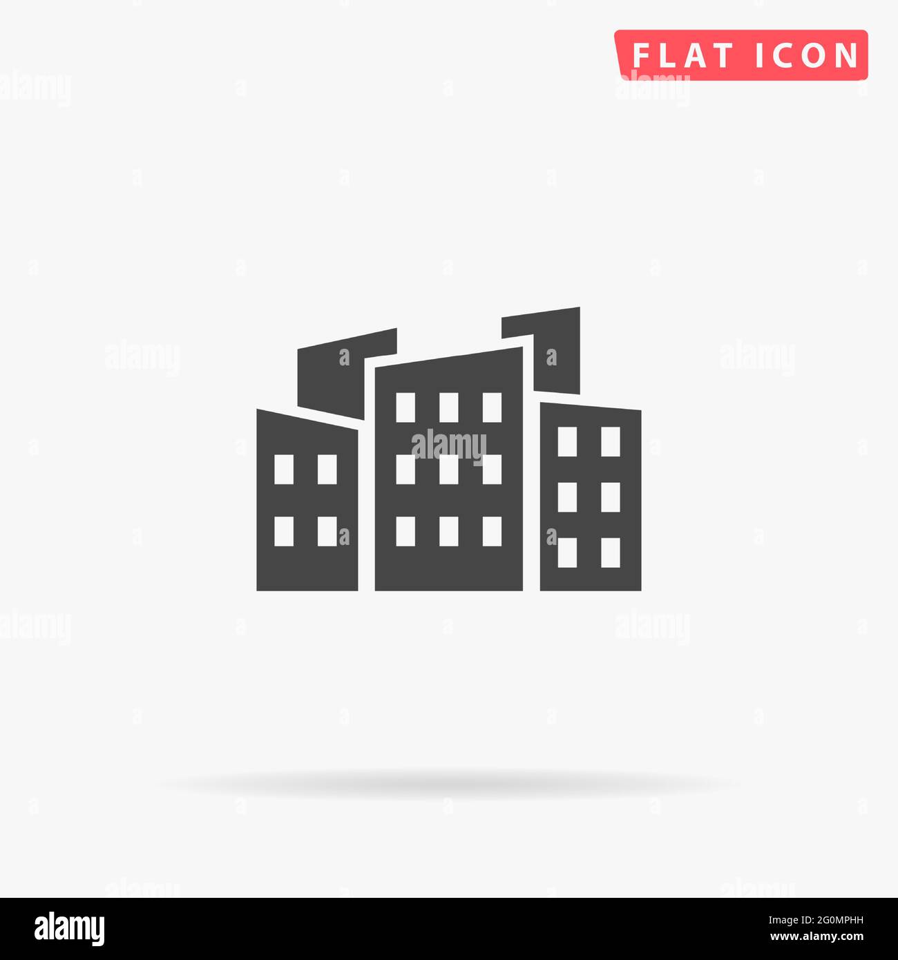 City flat vector icon. Hand drawn style design illustrations. Stock Vector