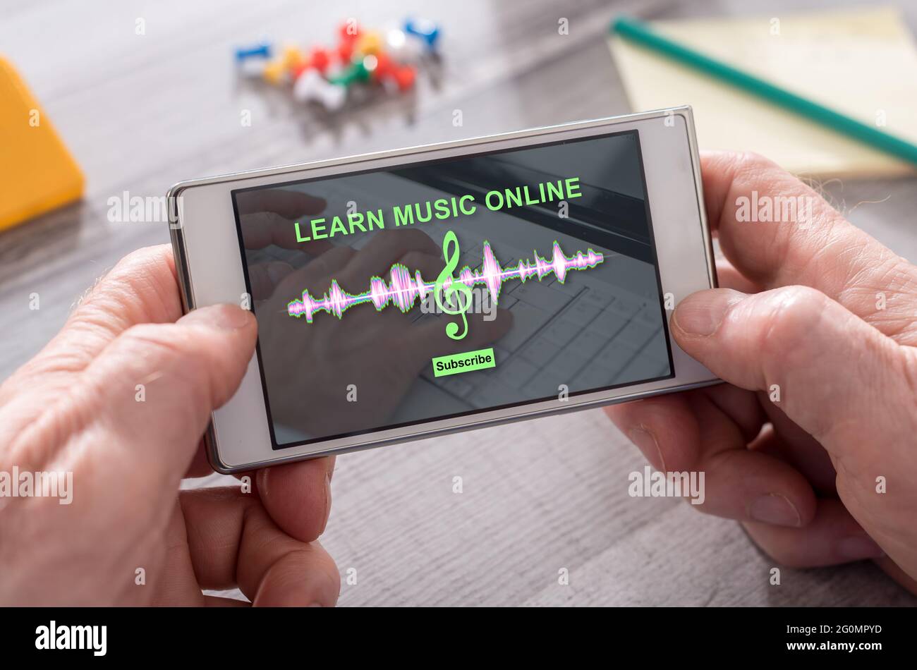 Mobile Phone Music Notes High Resolution Stock Photography and Images ...