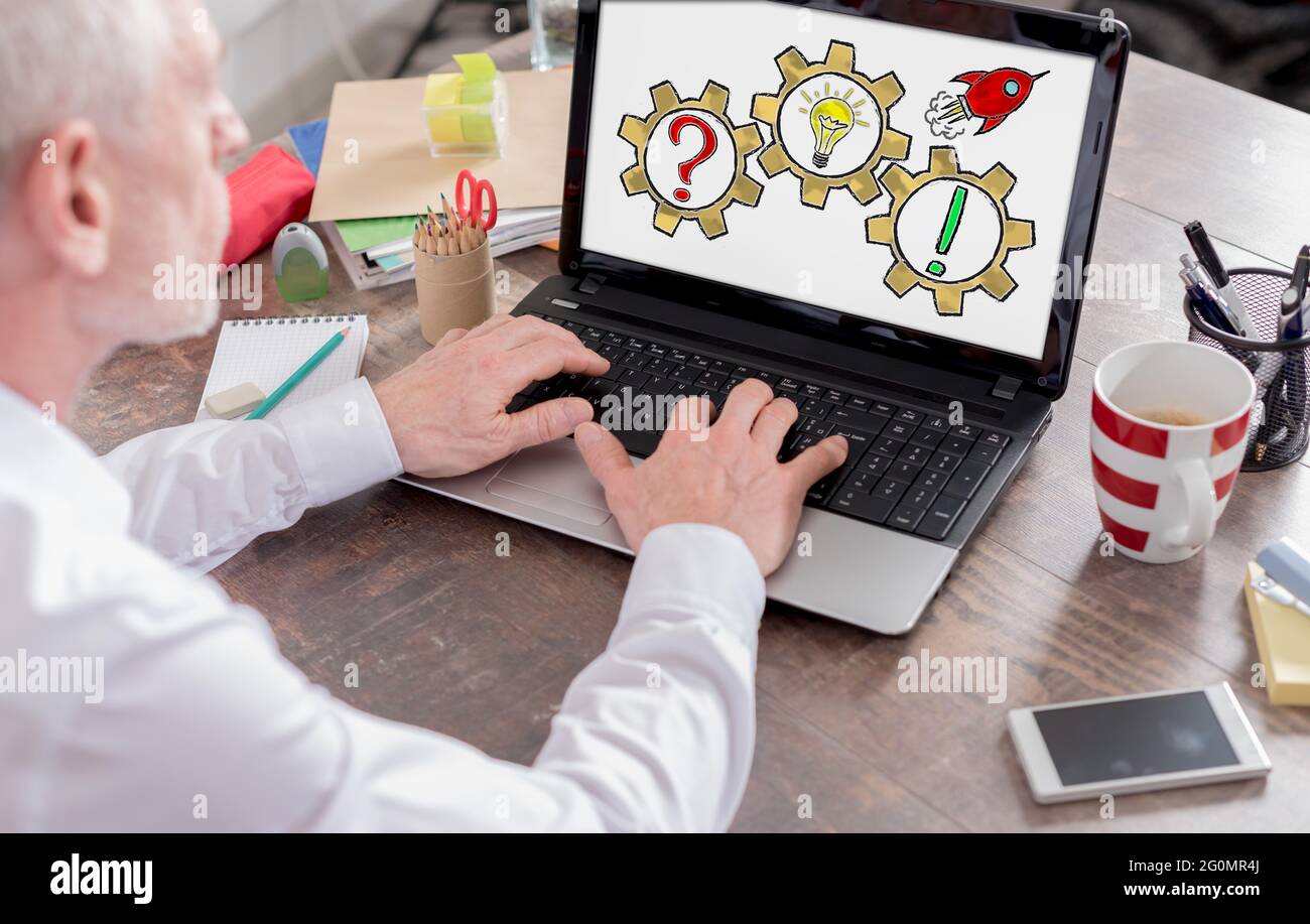 Problem solving concept shown on a laptop screen Stock Photo