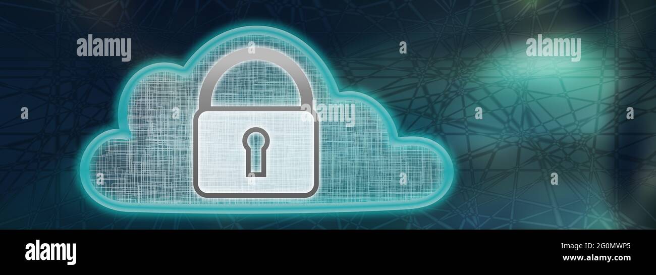 Illustration of a cloud security concept Stock Photo - Alamy