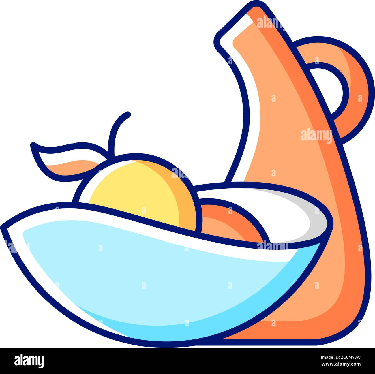 Irregular shape tableware RGB color icon Stock Vector
