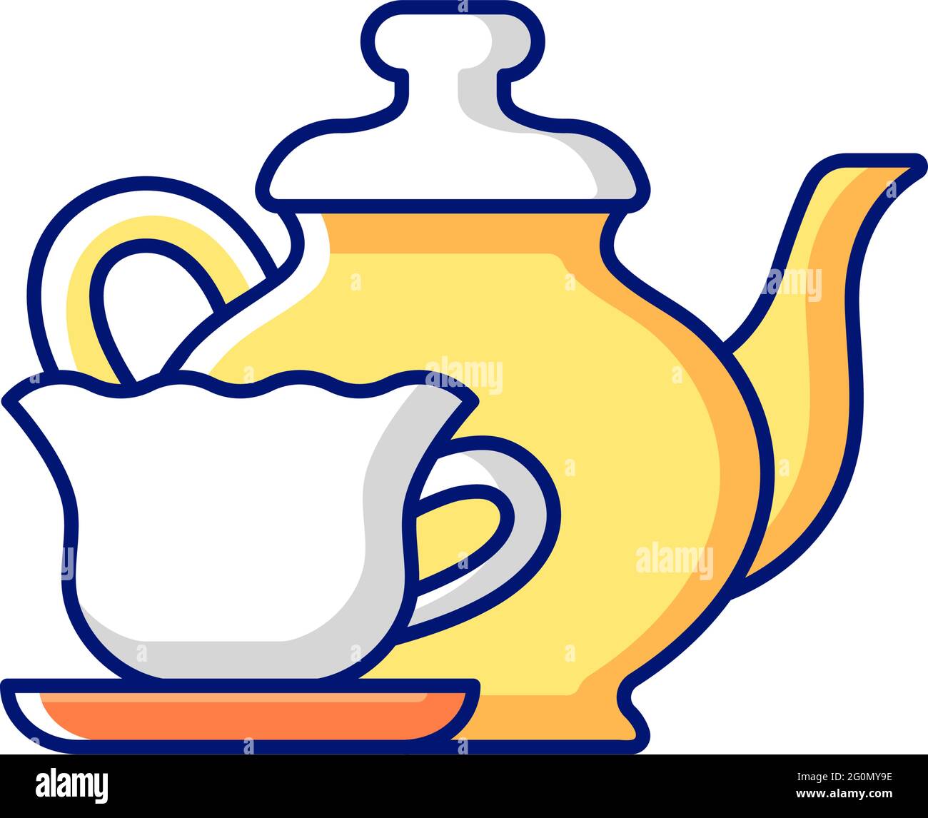 Vintage style tableware RGB color icon Stock Vector