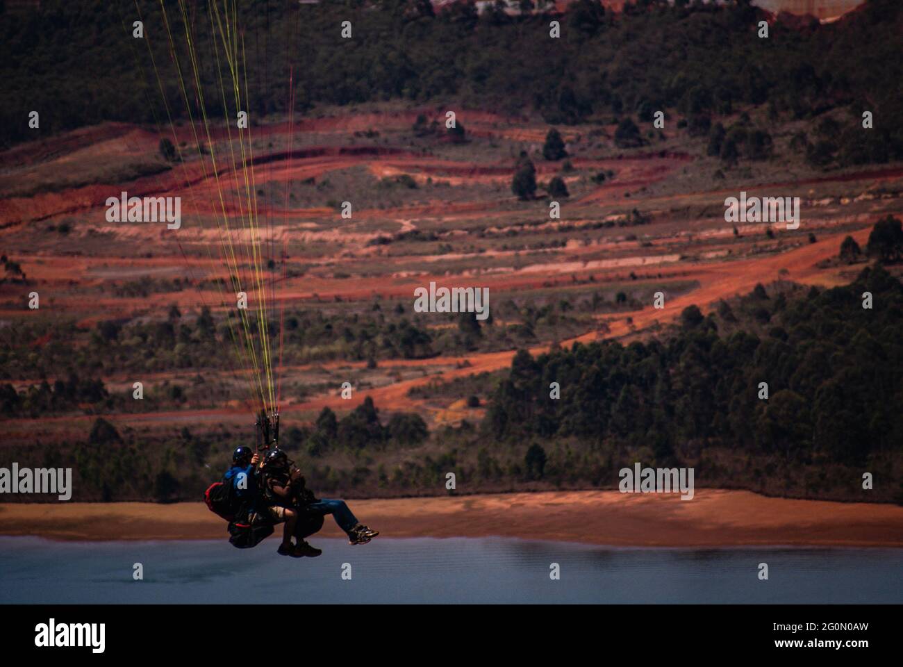 Paragliders in the state of Minas Gerais, Brazil Stock Photo