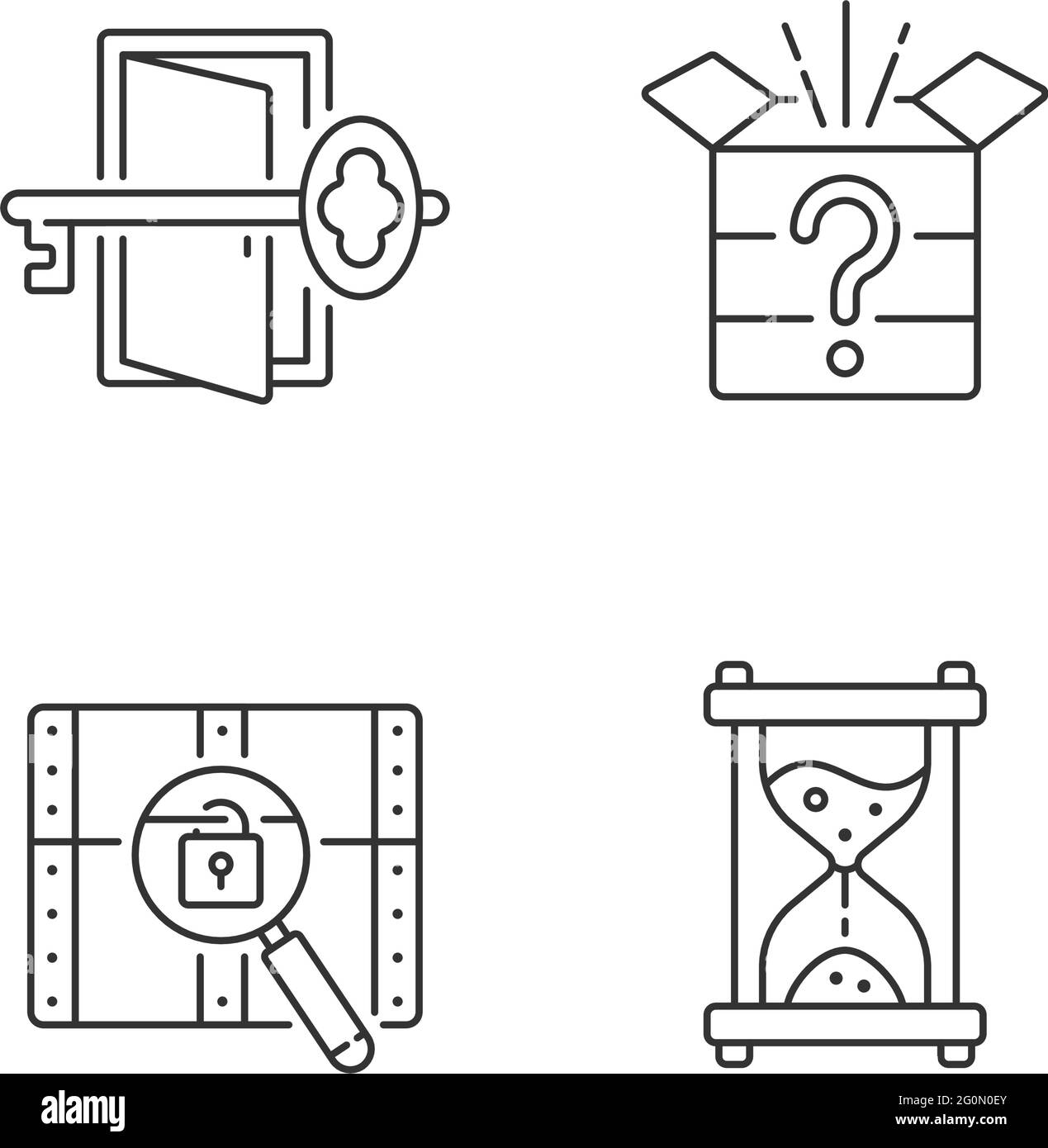 Puzzle linear icons set Stock Vector Image & Art - Alamy