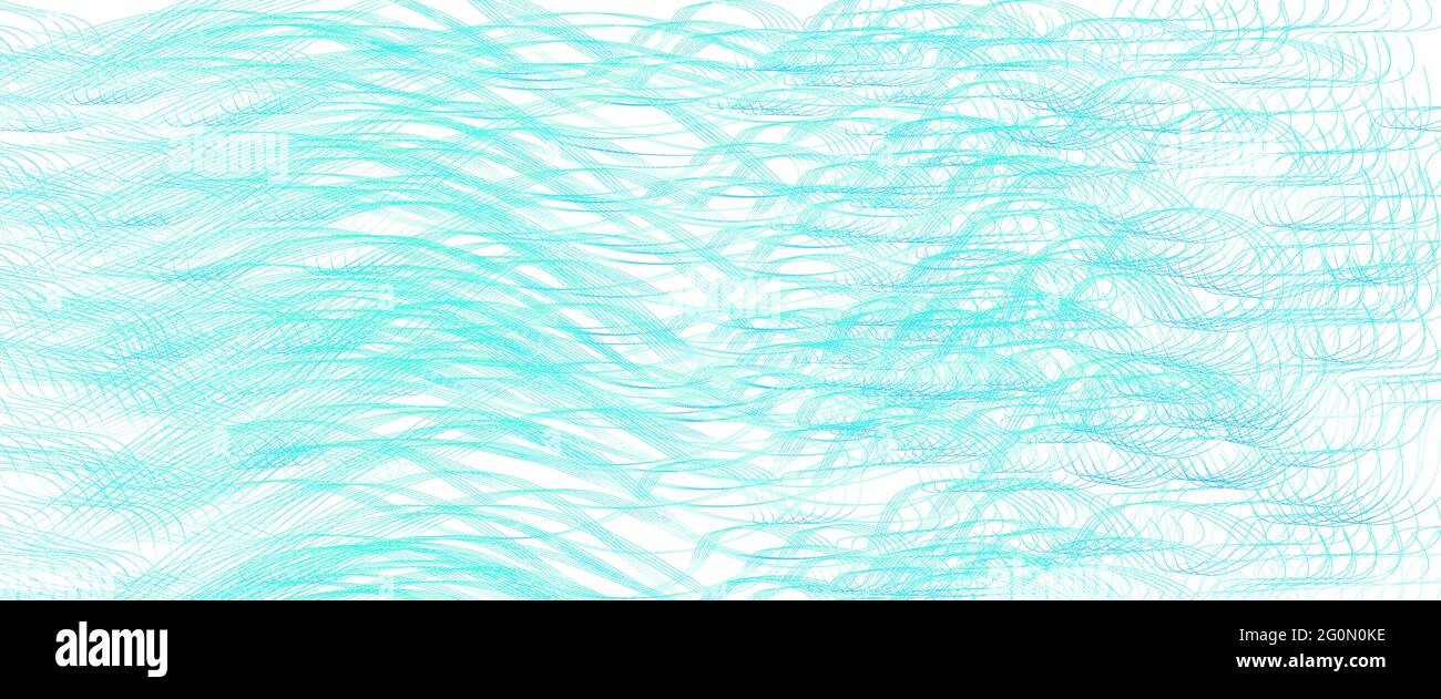 Light blue subtle squiggle lines. Wavy tangled curves. Abstract vector background, textured pattern. Template design for banner, landing page. EPS10 Stock Vector